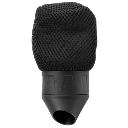 Black mesh and black cone shaped object.