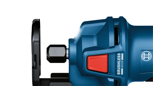 Bosch brushless motor tool with red button and "BRUSHLESS MOTOR" text.