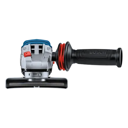 Bosch angle grinder with "BOSCH" text on the handle.