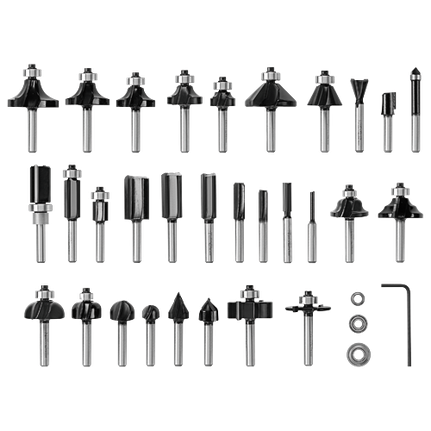 30 pc. Carbide-Tipped Wood Router Bit Set
