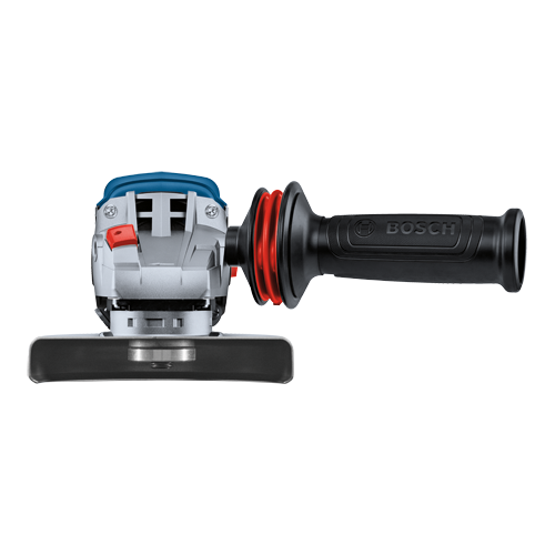 Bosch angle grinder with "BOSCH" text on the handle.