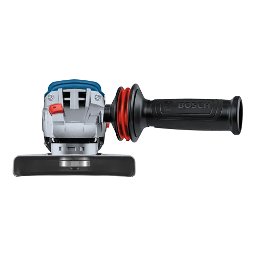 Bosch angle grinder with "BOSCH" text on the handle.