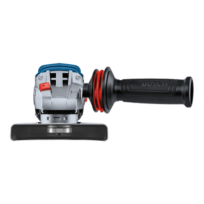 Bosch angle grinder with "BOSCH" text on the handle.