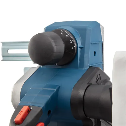 Bosch power tool with depth adjustment dial and red button.
