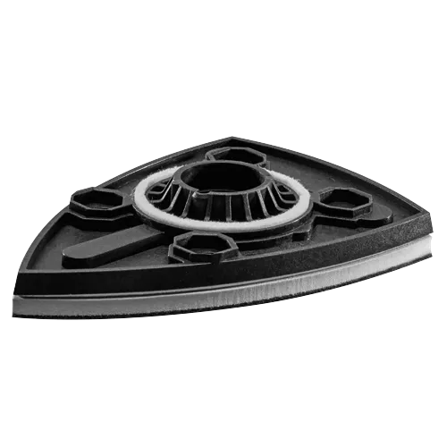 Bosch black triangular accessory with central ring and white felt edge.