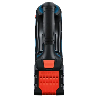Bosch tool, black, blue, and orange, with visible "BOSCH" text.