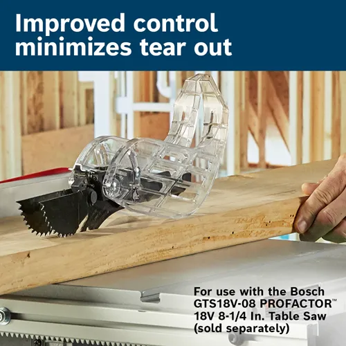 Improved control minimizes tear out. For use with the Bosch GTS18V-08 PROFACTOR™ 18V 8-1/4 In. Table Saw (sold separately).