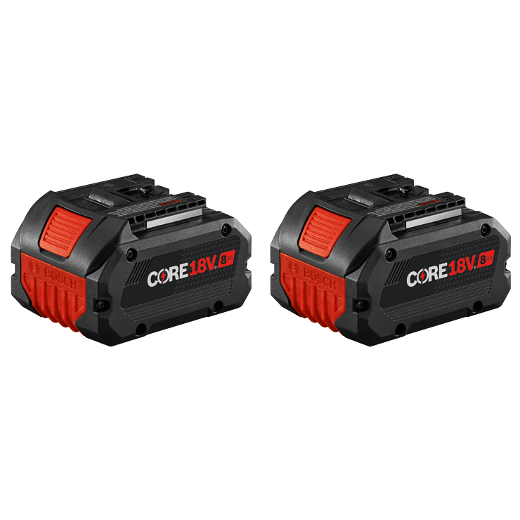 CORE18V 8Ah battery pack, with the Bosch logo.