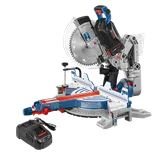 Bosch BITURBO Brushless 18V miter saw with charger.