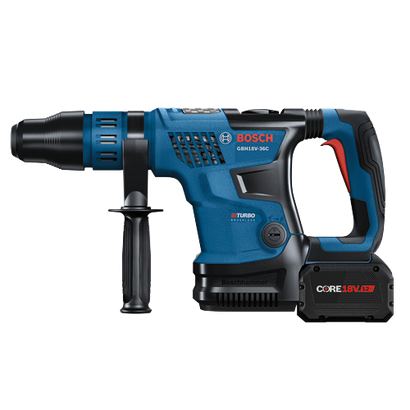 Bosch GBH18V-36C hammer drill, with CORE18V 12Ah battery.