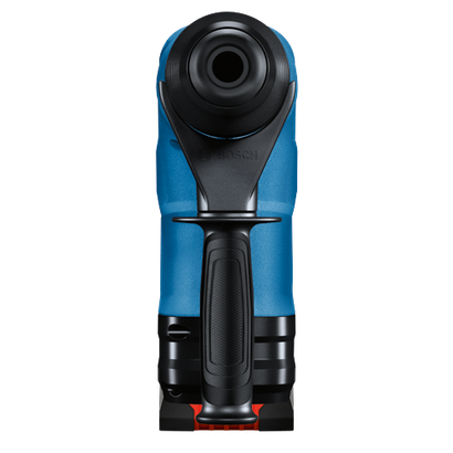 Bosch electric hammer drill, in blue and black, with the Bosch logo on the side.