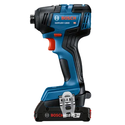 Bosch GDR18V-1800 HD impact driver, with 18V 2Ah battery.