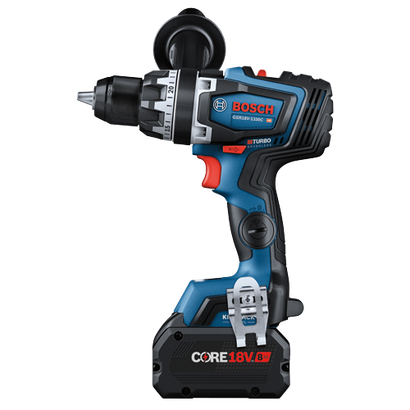 Bosch GSR18V-1330C BITURBO Brushless drill with CORE 18V 8 Ah battery.