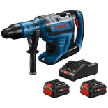 Bosch GBH18V-45C HD BITURBO BRUSHLESS hammer drill with two CORE 18V 8Ah batteries and a charger.