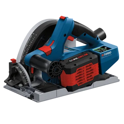 Bosch BITURBO BRUSHLESS circular saw with CORE18V battery pack.