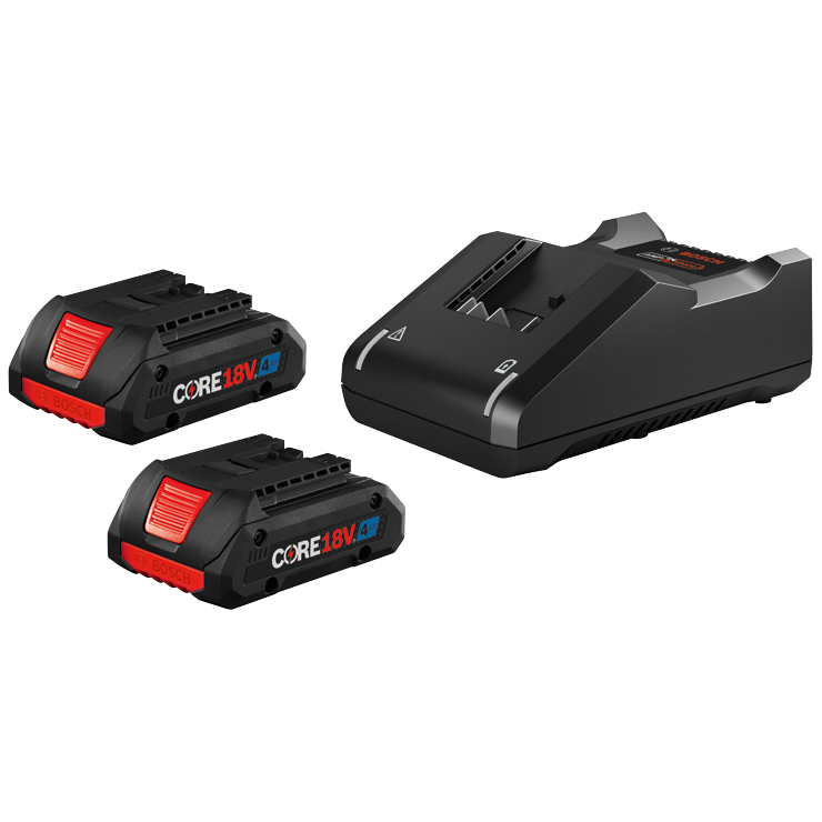 CORE18V 4Ah battery and charger by Bosch.