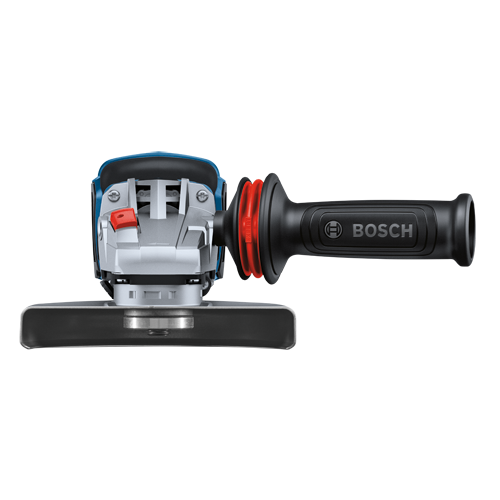 Bosch angle grinder with 'BOSCH' text on the handle.