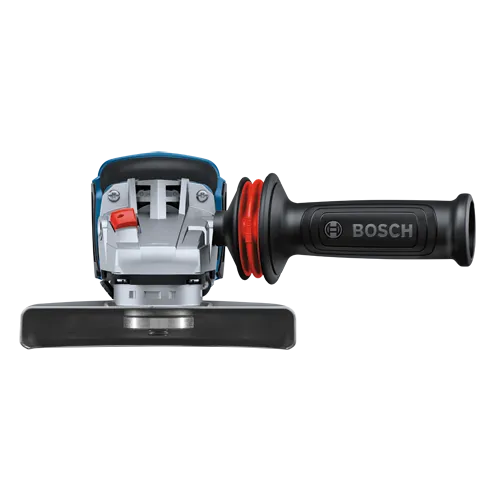 Bosch angle grinder with 'BOSCH' text on the handle.