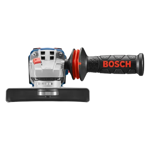 Bosch electric angle grinder with "BOSCH" text.