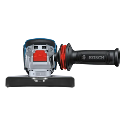 Bosch electric angle grinder with handle, with "BOSCH" visible.