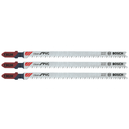 3 pc. 5-1/4 In. 10 TPI Clean for PVC T-Shank Jig Saw Blades