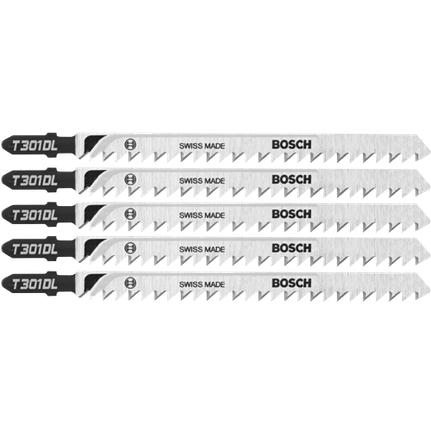 5 pc. 5-1/4 In. 6 TPI Clean for Wood T-Shank Jig Saw Blades
