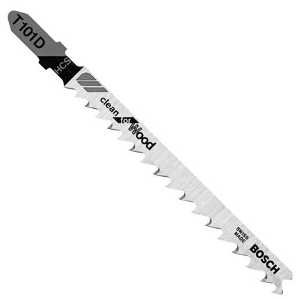 100 pc. 4 In. 6 TPI Clean for Wood T-Shank Jig Saw Blades