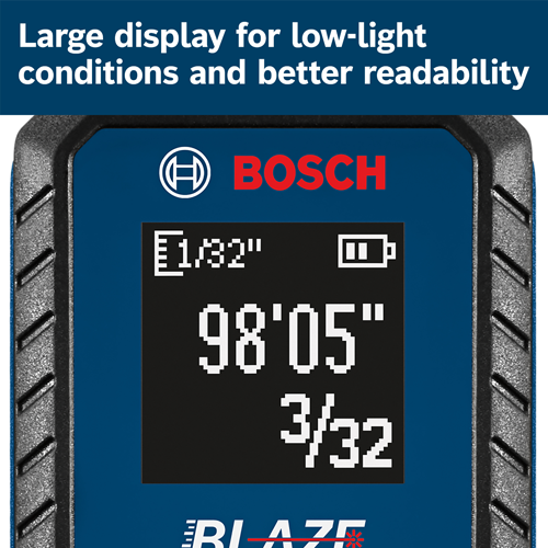 Bosch display showing 1/32", 98'05", 3/32.