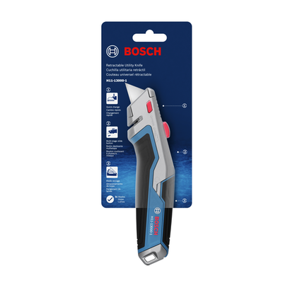 Bosch H11-13000-1 retractable utility knife on a packaging.