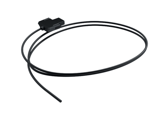 Black cable with a rectangular component.