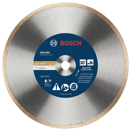 10 In. Continuous Rim Diamond Wheel for Precise Cuts