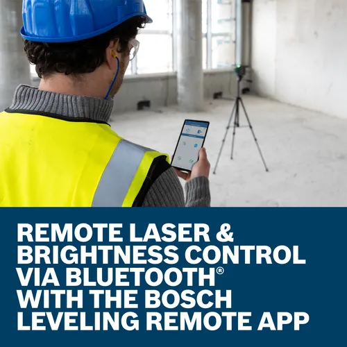 Bosch GLL330-42CGL green beam three plane leveling alignment feature.