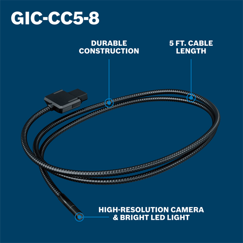 Bosch GIC5-8 5 ft inspection camera cable features walkaround.
