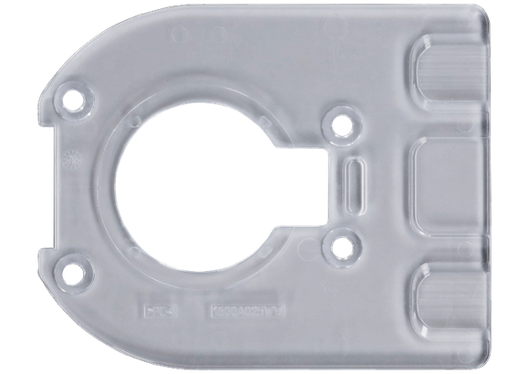 Product image on white of the palm router accessory D Shaped subbase model GKFD01.