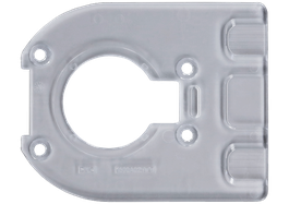 Product image on white of the palm router accessory D Shaped subbase model GKFD01.