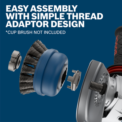 Bosch X-Lock wire wheel adapter WGX0100 model on feature claim image.