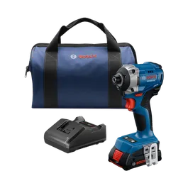 Bosch GDR18V-215 impact driver, charger and carrying bag.