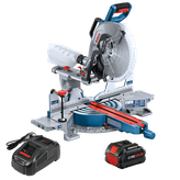 Bosch miter saw with CORE 18V battery and charger.