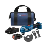 Bosch cordless oscillating tool kit GOP18V-34B12 model product image.