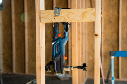Bosch cordless right angle drill GRD18V-127N model product lifestyle image.