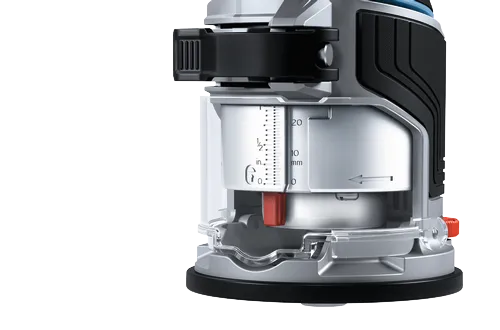 product detail image from the adjustment mechanism, with a chip shield accessory attached.