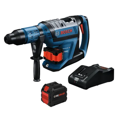 Bosch PROFACTOR™ 18V SDS-max® 1-7/8 In. Rotary Hammer with 2 CORE18V® 12 Ah High Power Batteries.