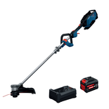 The Bosch GRT18V-40N18X 18V String Trimmer Kit w/ 8Ah Battery & 12V/18V Charger in the product image dynamic.