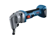 The Bosch GNA18V-16E 18V 16-Gauge Nibbler With Lock-On Slide Switch on a white background.