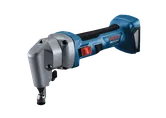 The Bosch GNA18V-16E 18V 16-Gauge Nibbler With Lock-On Slide Switch on a white background.