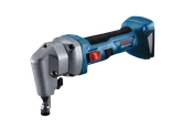 The Bosch GNA18V-16E 18V 16-Gauge Nibbler With Lock-On Slide Switch on a white background.