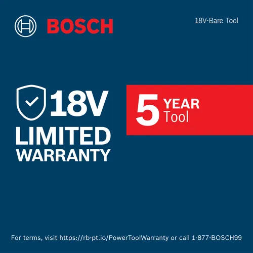 Limited Warranty for Bosch GRC18V-60N 18V Cordless Ratchet tool is 5 year.