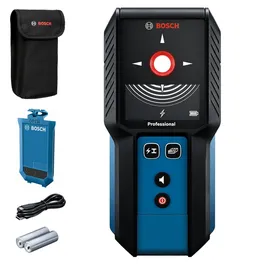 The Bosch GMS120-27 Wall Scanner on a product dynamic view on a white background.