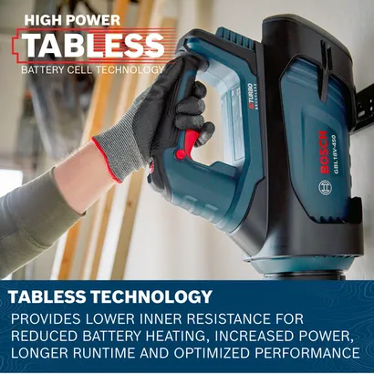 Image of worker using the GBL18V-450N18X Bosch GBL18V-450N18 PROFACTOR™ 18V Blower (Kit).