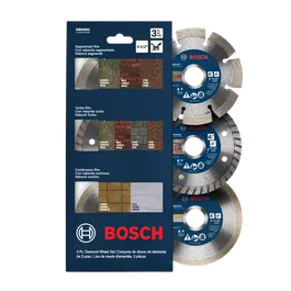 Image of Bosch DB045S3 3 Piece Diamond-Rim Blade Set on a Mug-Shot view.